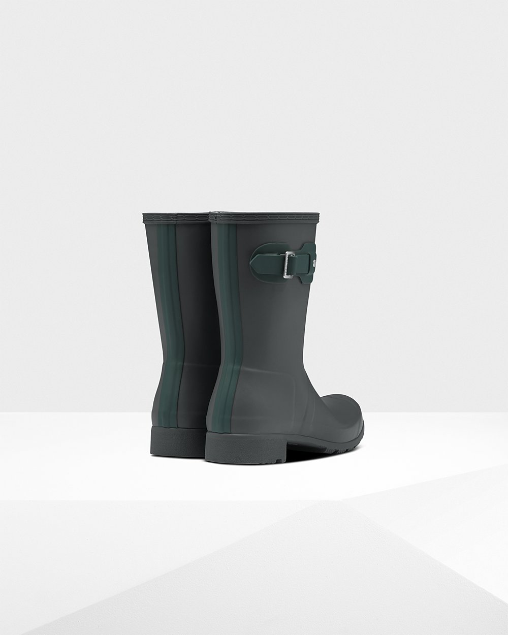 Hunter Original Tour Foldable Short Rain Boots - Shop Womens Deep Green - XFRWIO710